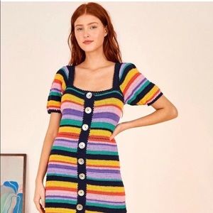 Anthropologie crochet mini dress XL